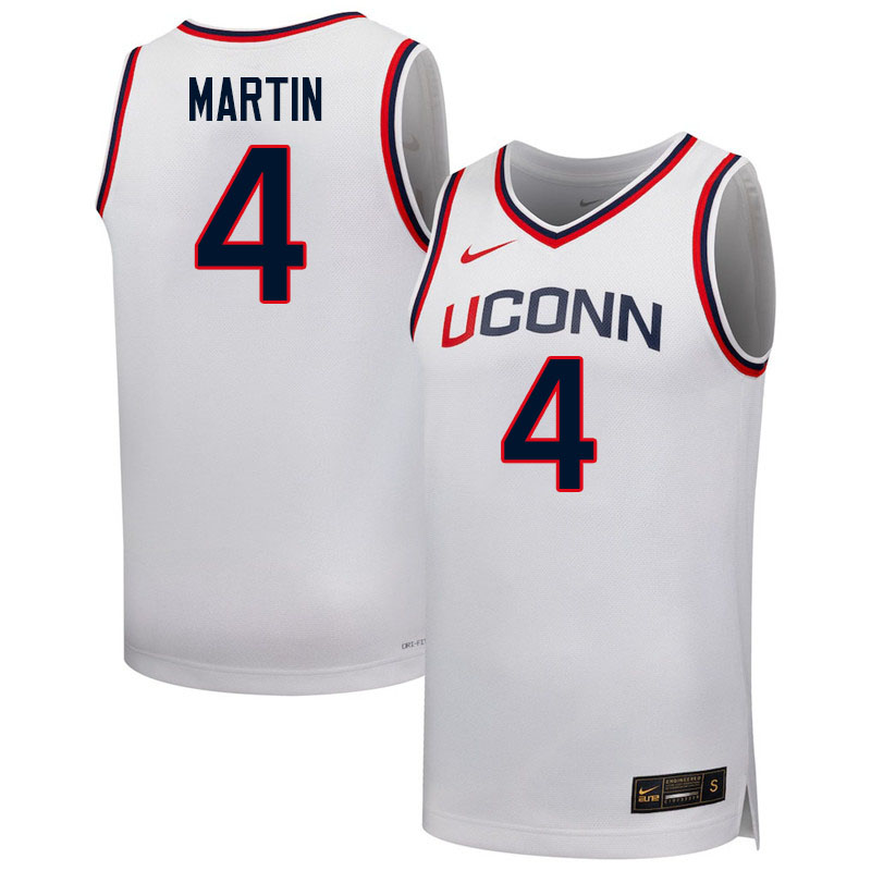 Uconn Huskies #4 Tyrese Martin College Basketball Jerseys,Uniforms-White